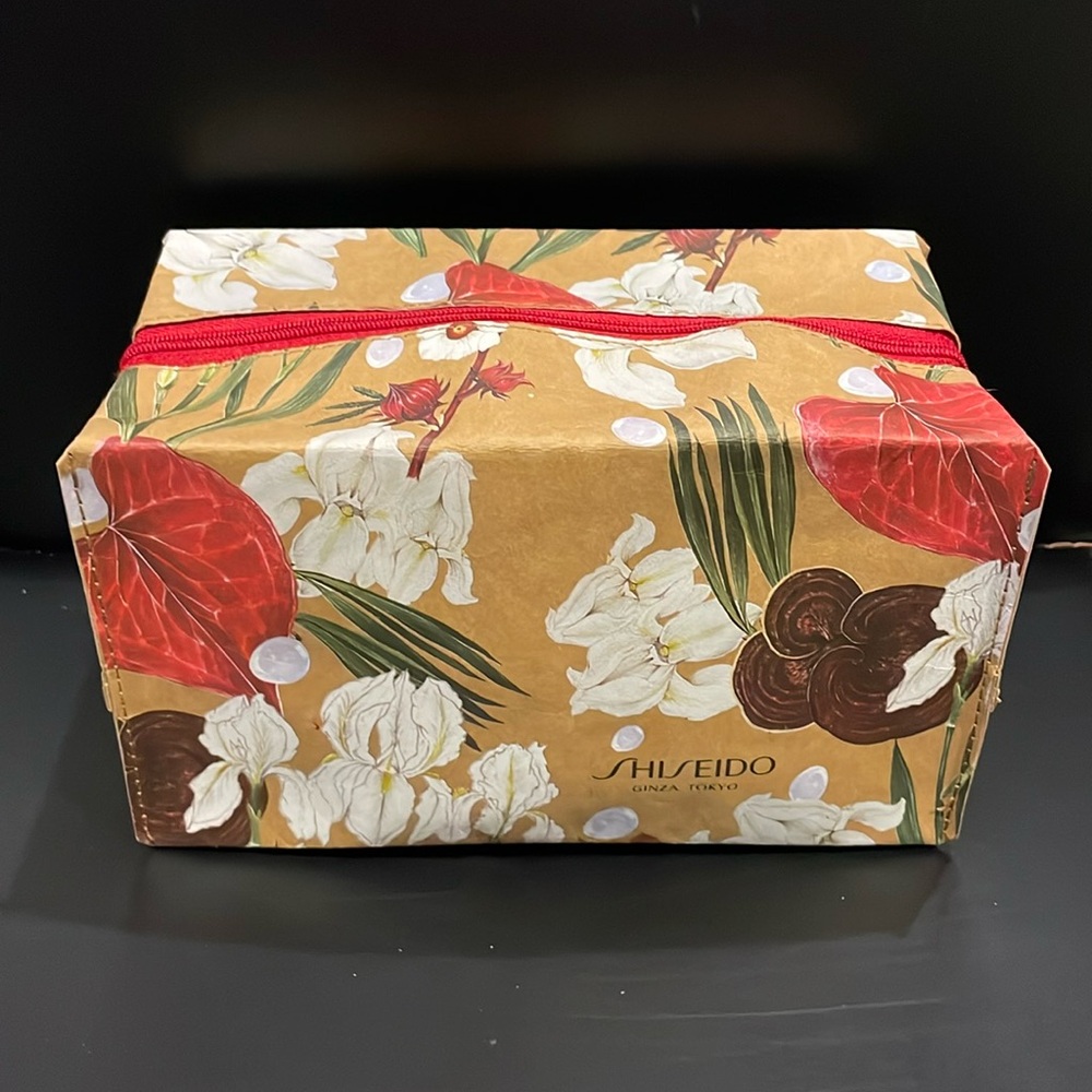 Brand New Shiseido Rectangular Paper Zippered Pouch